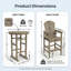 Ensembles de salle à manger de patio durables en Hdpe, style en bois antique pour utilisation sur le balcon
