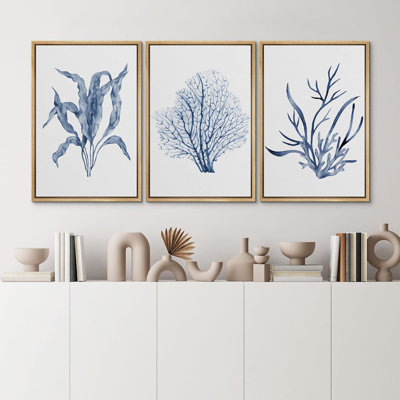 Feuille de plante bleue 3 pièces