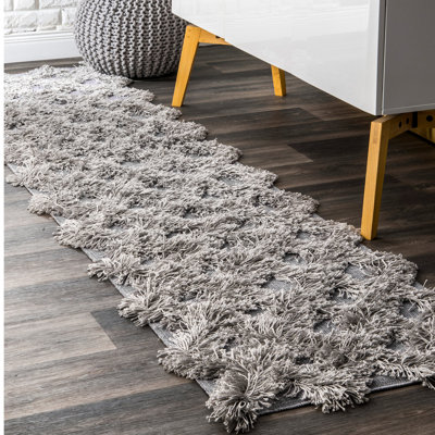 Tapis gris à motif géométrique Fresquez