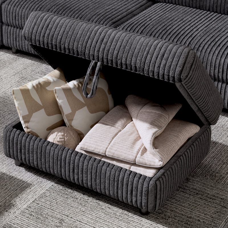 Canapé modulaire très grand 93 po, revêtement en velours côtelé moelleux, canapé modulaire surdimensionné à 2 places avec siège profond, assemblage sans outil