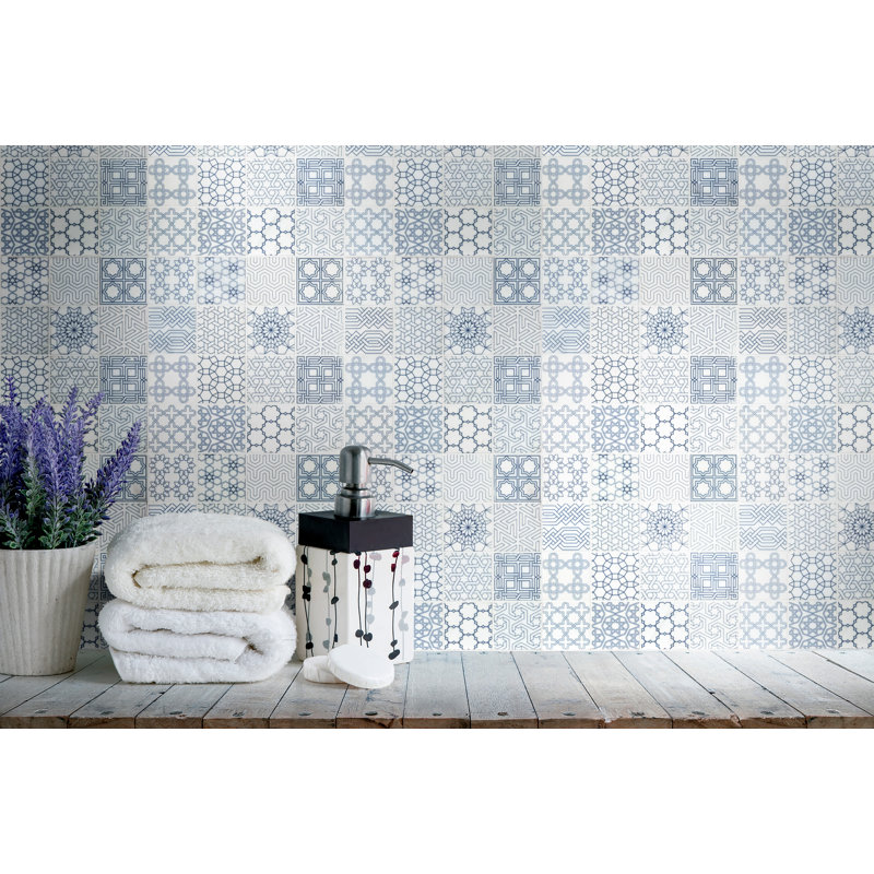 Carreau de mosaïque de plancher et de mur en marbre aiguisé Ionian Zento Encaustic 12 po x 12 po