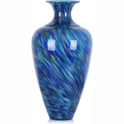 Glass Rounded Belly Floor Vase