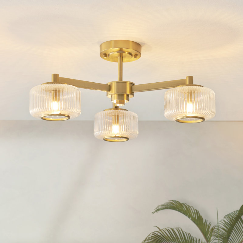 Stark 3 Light Ceiling Semi Flush Light