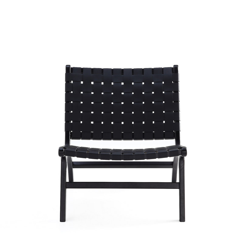 Fauteuil d'appoint en cuir vegan Maintenon, Noir