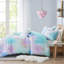 Ensemble d'édredon à imprimé de teinture sur nœuds double / grand avec coussin décoratif-119237271-119237274