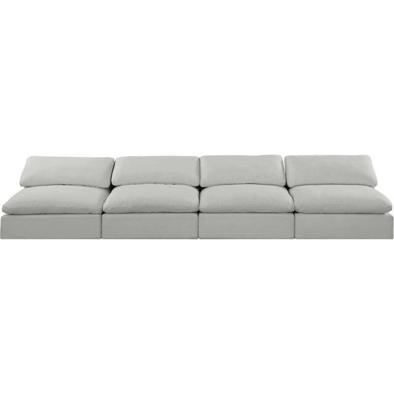 Hirvin Upholstered 156'' Sofa, Grey Linen Textured Fabric
