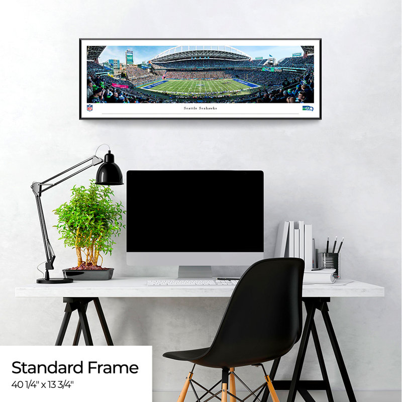 Seattle Seahawks sur papier, H 13,5 po x l 40 po x P 0,1 po, Structure standard, Pas de tapis
