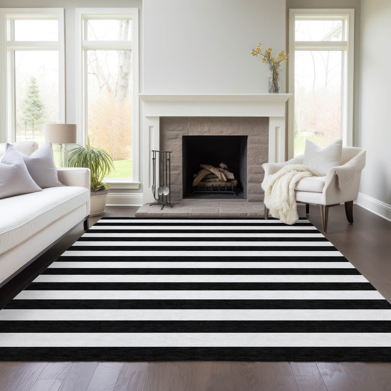 Kinslee Striped Indoor / Outdoor Rug, Rectangle 8' x 10'