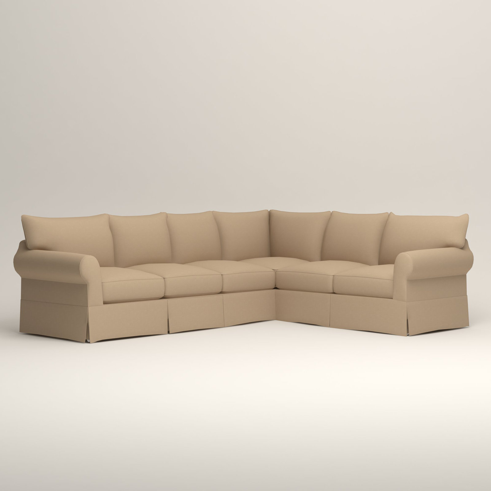 Amari Slipcovered L-Sectional, Right Hand Facing, Conversation Linen Basketweave