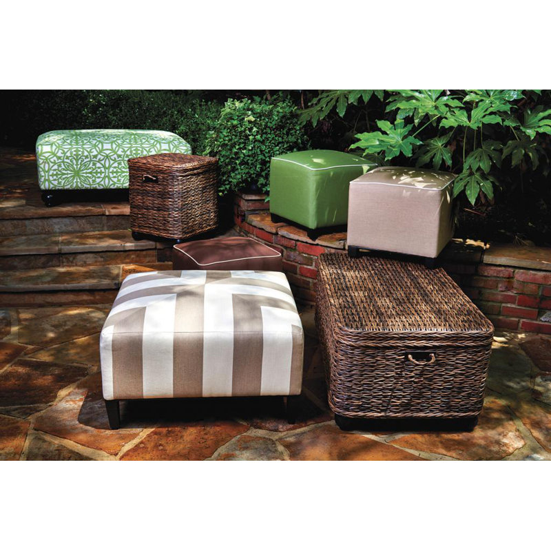 Outdoor Ottoman, Canvas Bay Brown Sunbrella® Canvas