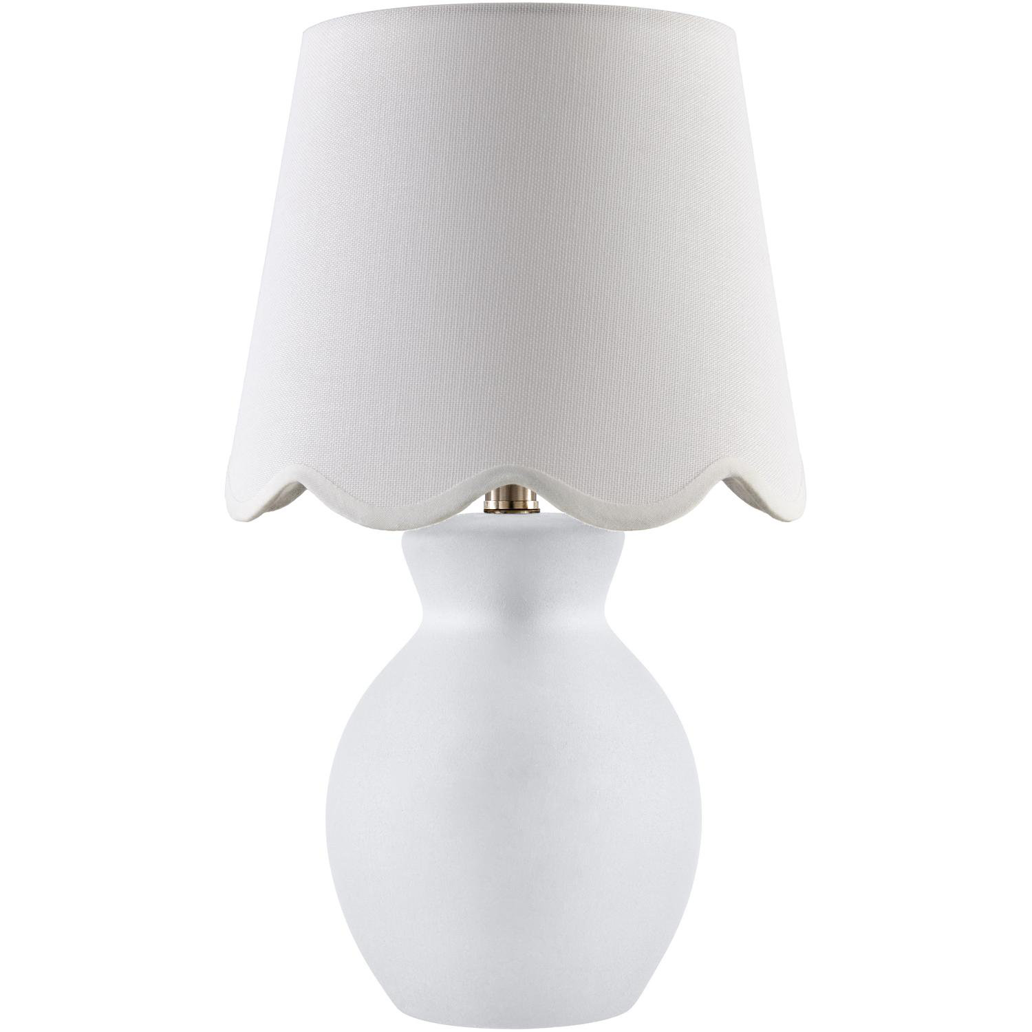 Momsen Scallop Shade Matte Lamp, White, White, 15"H x 8"W x 8"D