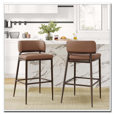 Metal Frame PU Leather Barstool