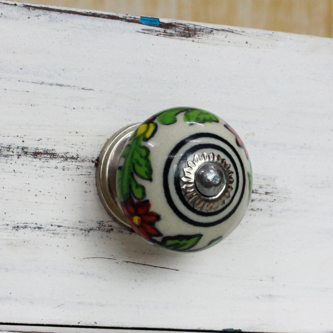 Kilgo Oversized Handpainted Babsy 1 13/16" Diameter Round Knob Multipack (Set of 6) Darby Home Co