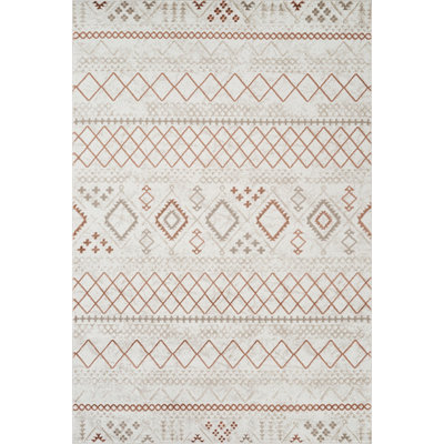 Absecon Modern Bohemian Geometric Area Rug | Soft Polyester Indoor Accent Rug for Living Room, Bedroom, Dining Room & Office