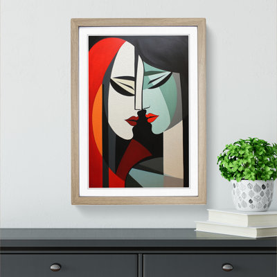 Two Women In Love Constructivism No.4 - Single Picture Frame Print on Wood