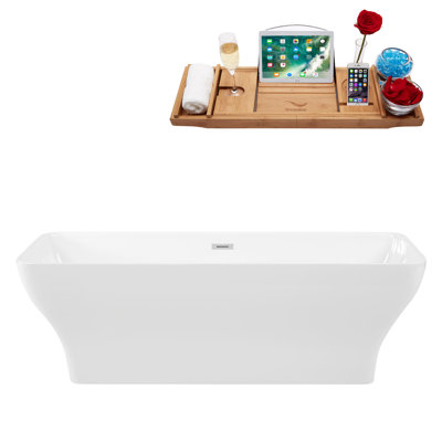 Baignoire de trempage autoportante à surface solide 67 po. X 28 po.