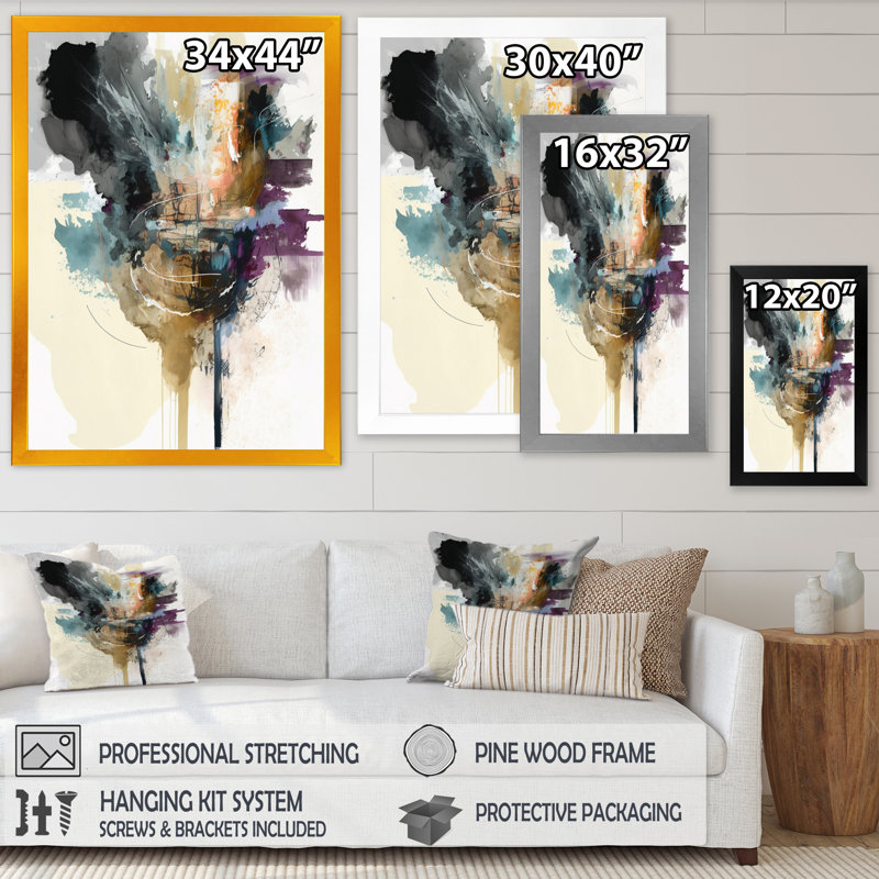 Alizarin - commande I - reproduction sur toile, Impression noire sur toile encadrée, L 12 po x H 20 po
