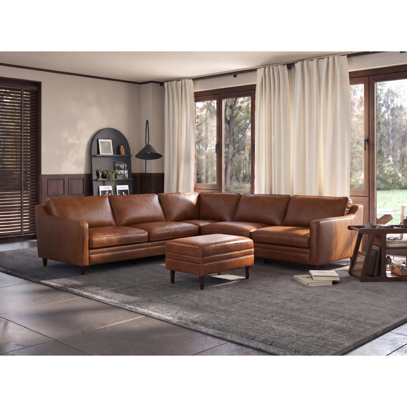 Canapé modulaire en cuir véritable Ashtabula