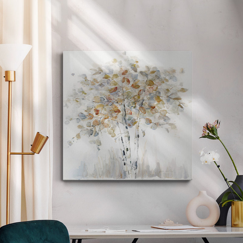 Birch Grove II - Toile tendue avec châssis de qualité supérieure - prête à être accrochée