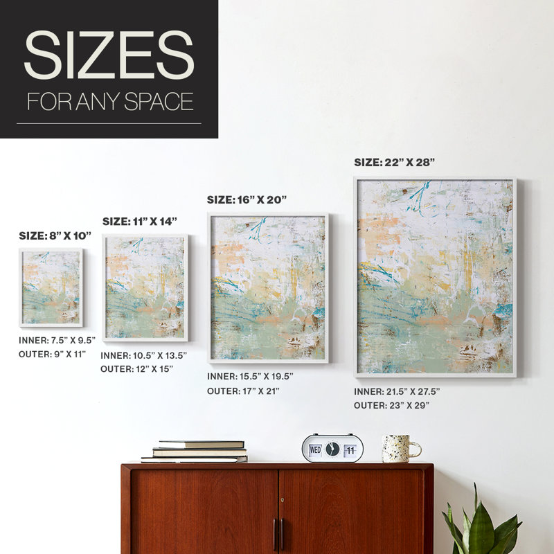 Island Jungle Framed Print - Solid Wood, White, 10" H x 8" W