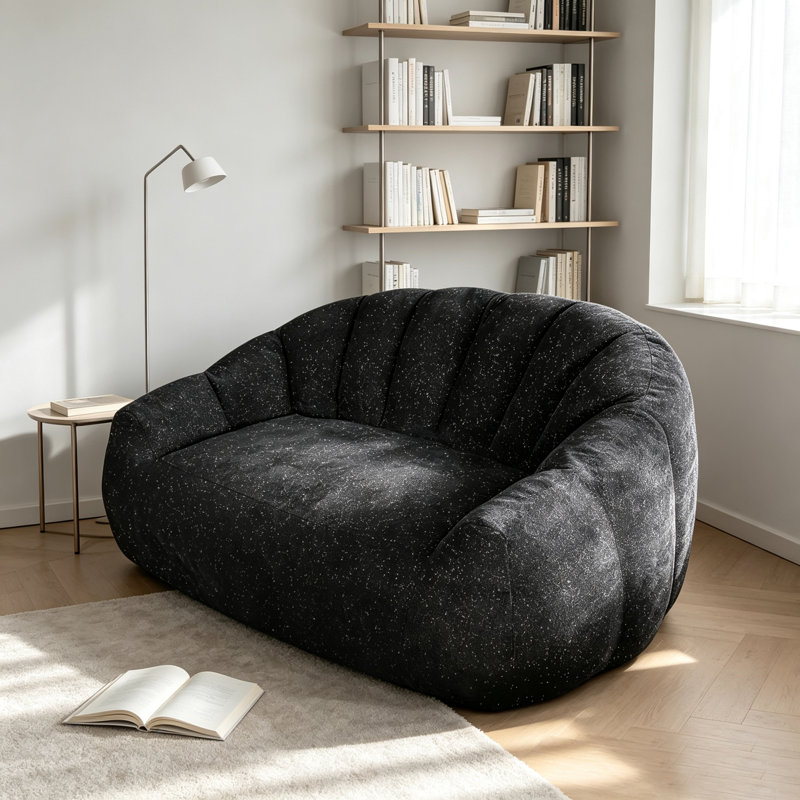 Canapé surdimensionné en fausse fourrure Starry Sky, Black