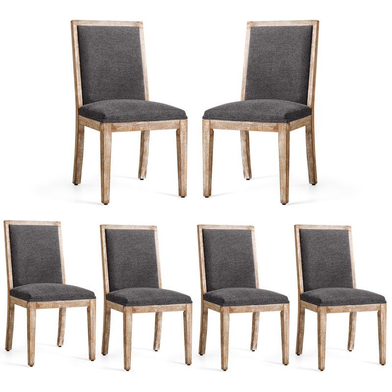 Chaise rembourrée en bois massif, Gris