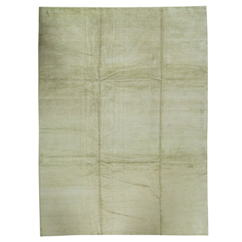 Tapis olive / ivoire noué à la main de qualité unique en son genre