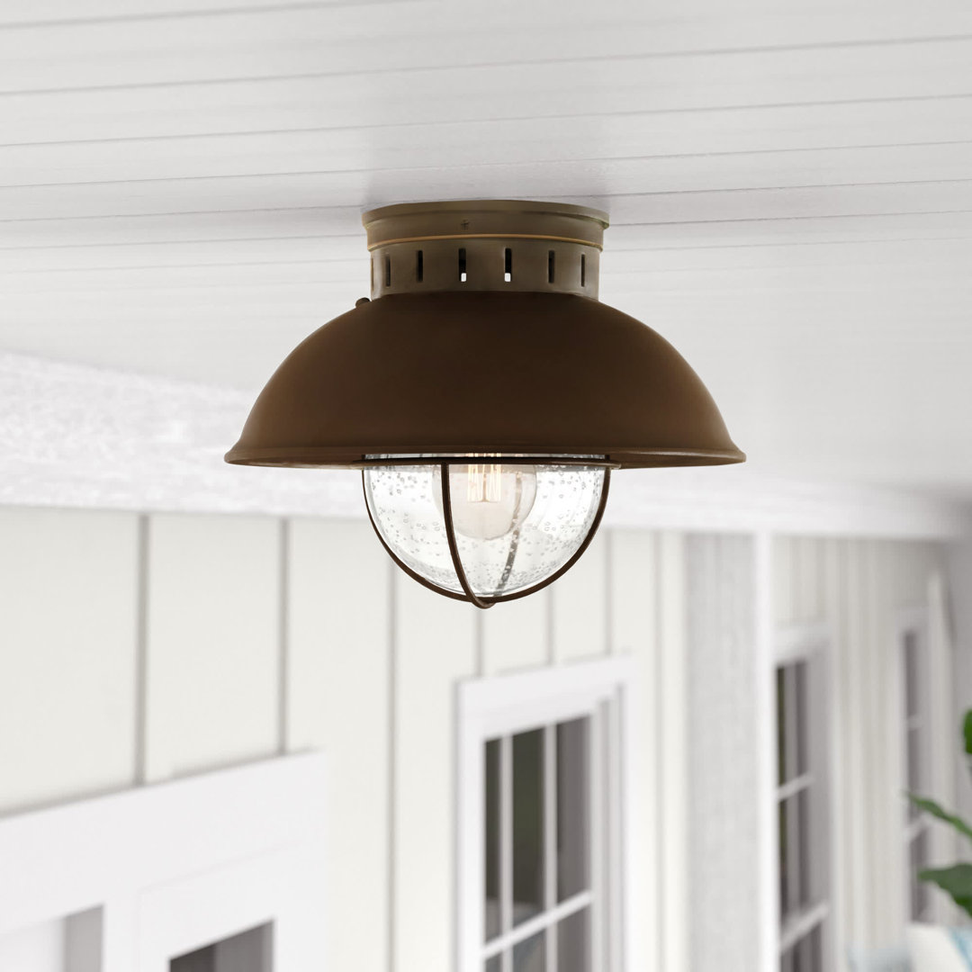 Emestine Hardwired Outdoor Flush Mount Beachcrest Home™ Fixture Finish: Burnished Bronze
