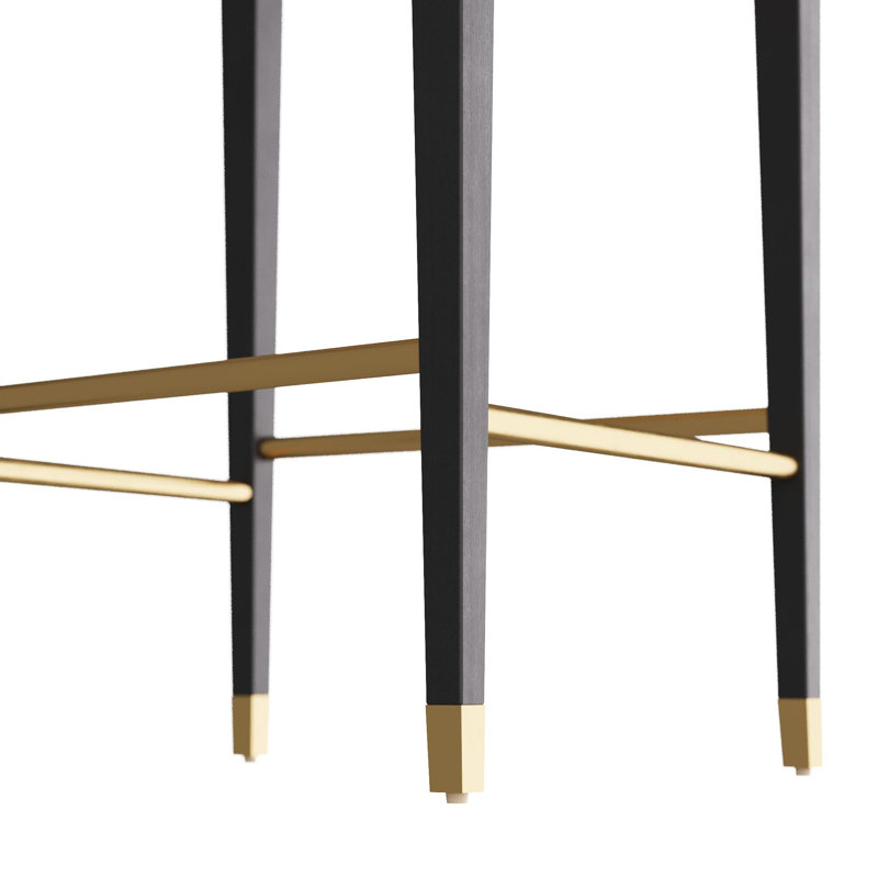 Burdock Bar Stool, Vanilla Leather, Bar Stool (32” Seat Height)