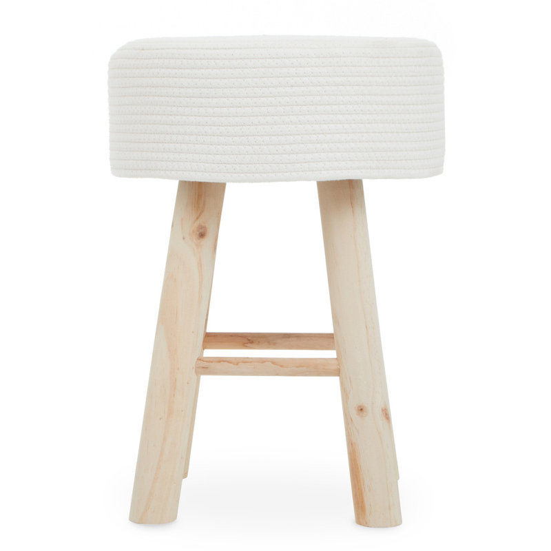 Manufactured Wood Accent Stool, White