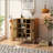 4-Doors Rattan Mesh Storage Cabinet, Sideboard With Eight Storage Spaces, For Entryway, Living Room, Hallway-984562135