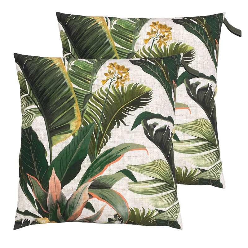 Indoor / Outdoor Floral Square Floor Cushion