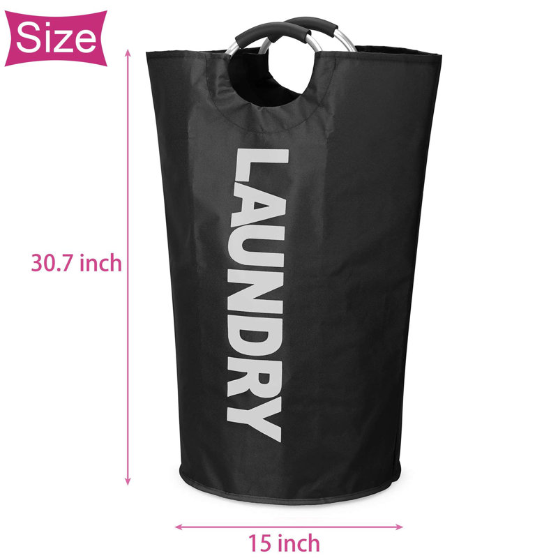 90L Collapsible Laundry Basket Dirty Clothes Laundry Hamper, Black