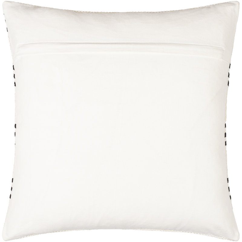 Chanterelle Cotton Throw Square, 18" x 18", Polyester/Polyfill, White/Black
