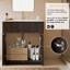 Meuble-lavabo sur pied de 76 cm (30 po) avec lavabo simple, portes cannelées et rangement, brun-505760989-506938084