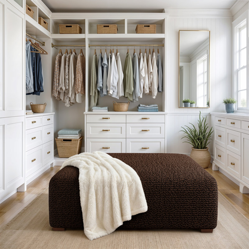 Housse extensible pour repose-pieds - Facile à nettoyer et durable - Collection Comfort, H 23 po x l 64 po x P 54 po