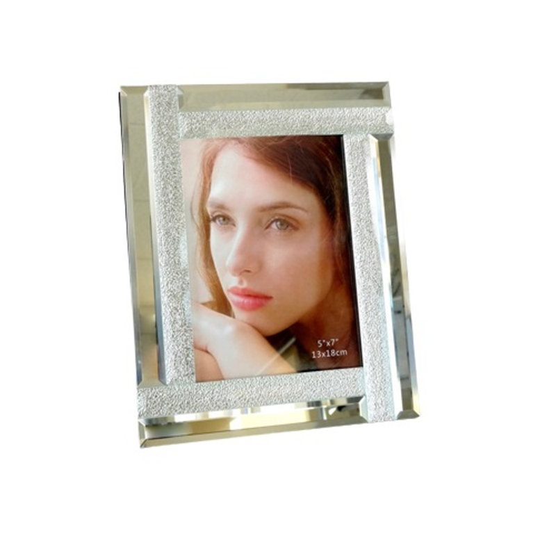 Silver Metal Mirrored Picture Frame, 5" x 7"