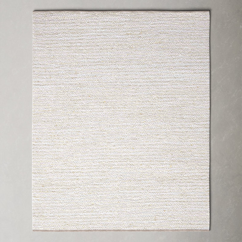 Garret Handmade Flatweave Ivory/Beige Area Rug, Rectangle 4' x 6'