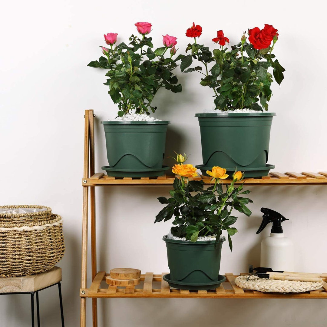 6Pcs Plastic Plant Pots, 16CM Thicken Flower Pot Root-Control Nursery