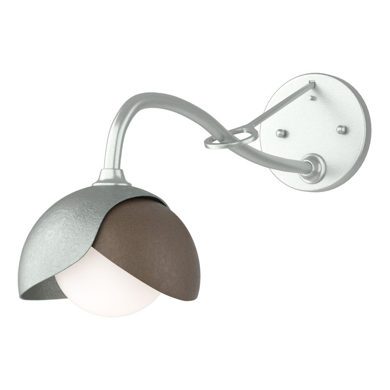 Brooklyn 1 - Light Hardwired Armed Sconce, Vintage Platinum, Bronze