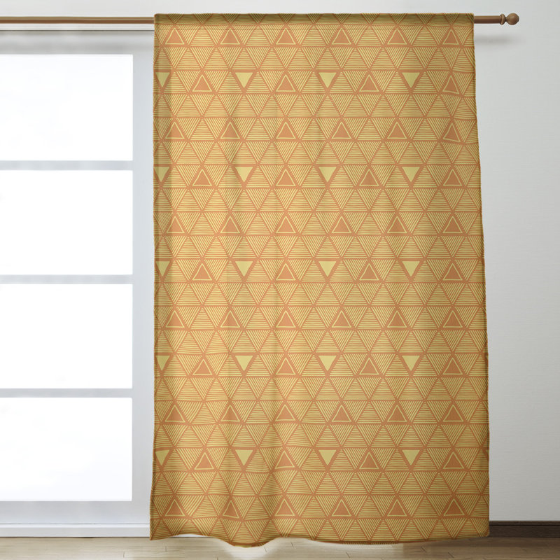 Jordao Room Darkening Curtain Single Panel, Dark Orange/Yellow
