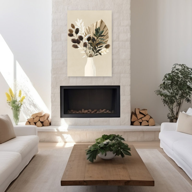 Paquet séché I, art de la nature moderne et minimaliste élégant, H 48 po x l 32 po