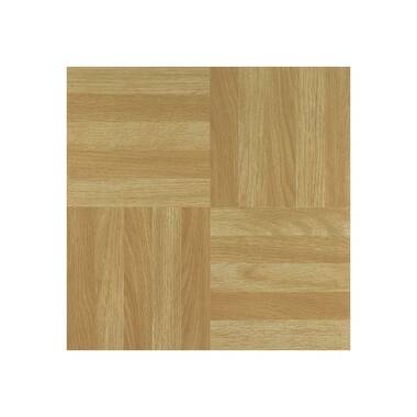 Tivoli 3 Finger Med Parquet autoadhesivo de vinilo para suelo 45 de 12 x 12  pulgadas, parquet de roble, 45 pies cuadrados