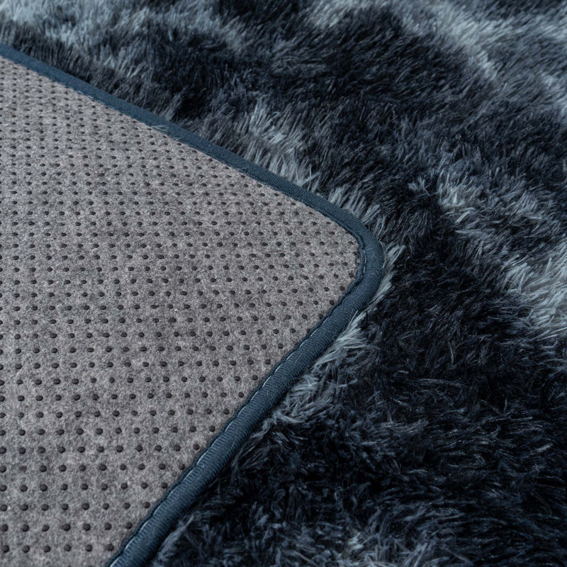 9x12 ft Shag Area Rugs for Living Room, Soft Fluffy Rugs for Bedroom, Nursery, Kids Room Home Decor, Tie-Dyed Blue Grey