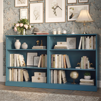 Bibliothèque 100% bois massif à 6 tablettes avec rangement ouvert et tablettes réglables, étagère de présentation, l 64 po x H 35,75 po