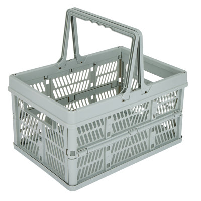 Caisse de rangement pliable Simplize avec poignées de transport en gris