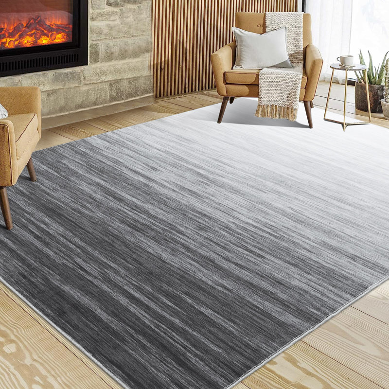 5x7 Rug Washable Rug Non Slip Rugs Modern Ombre Rug Foldable Rug Contemporary Gradient Throw Carpet for Living Rom Bedroom Nursery