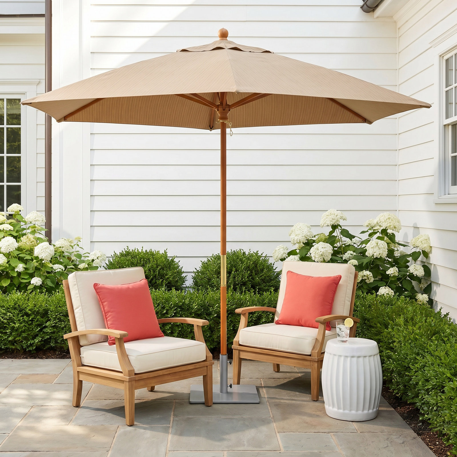 6' Sunbrella® Market Umbrella, Dupione Walnut