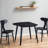 Irregular Shape Dining Table with Solid Rubberwood Construction and Sleek Black Finish Seats 4