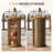 35.4-Inch Round Bar Table, Fluted Bistro Cocktail Pub Table With 3-Tier Hidden Storage, Brown-714221870-714221778